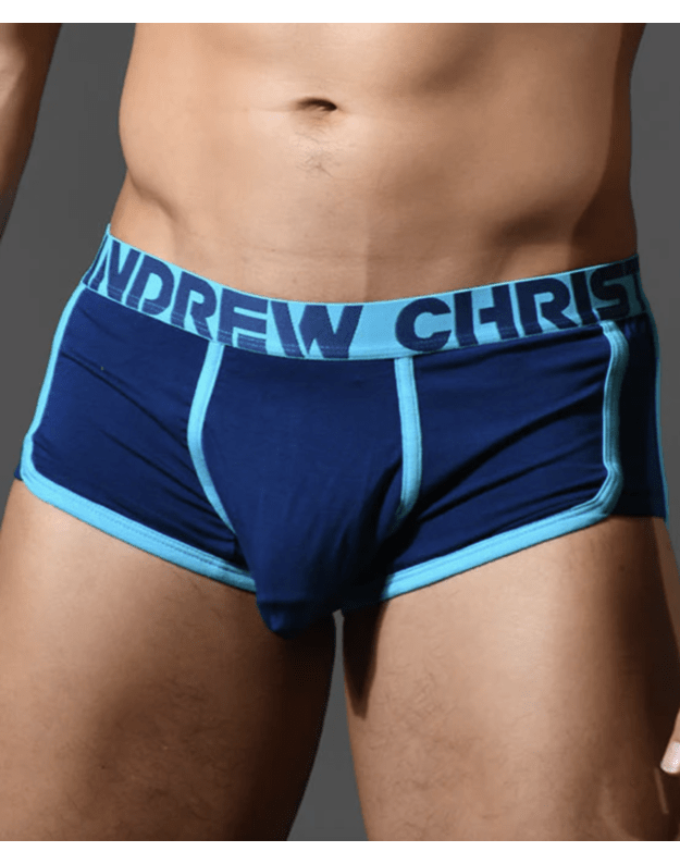 Andrew Christian Almost Naked Retro Bamboo Boxer vyriški mėlynai apatiniai šortukai