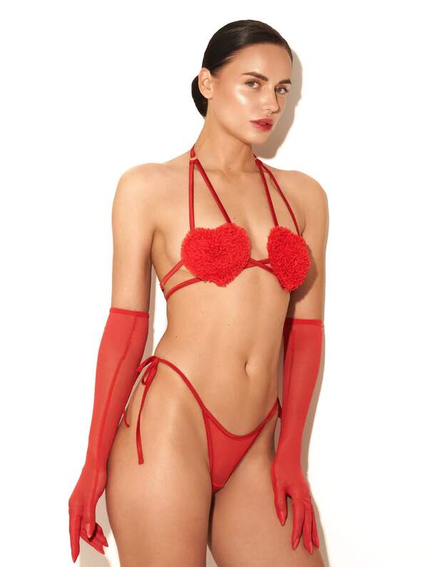 Baed stories raudonas seksualus komplektas Double heart