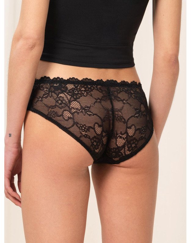 Triumph XS didžio juodos spalvos kelnaitės iš nėrinių Tempting Lace Hipster