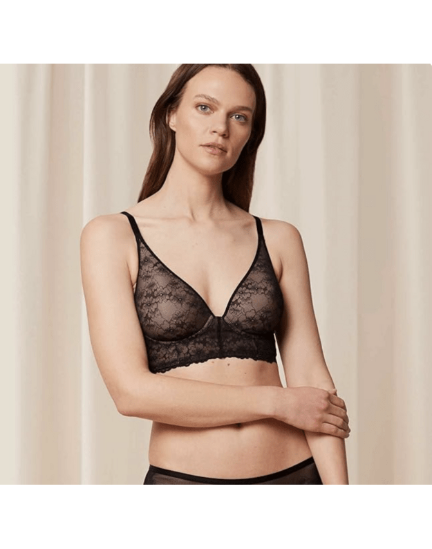 Triumph 85B dydžio juodos i kūno spalvos liemenėlė Bright Spotlight P