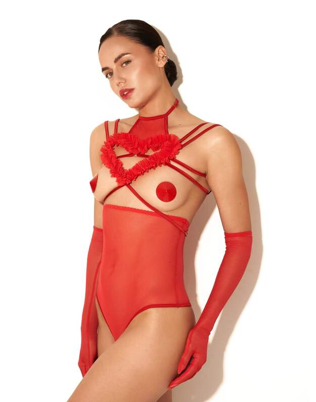 Baed stories raudonas seksualus komplektas Heart on 1