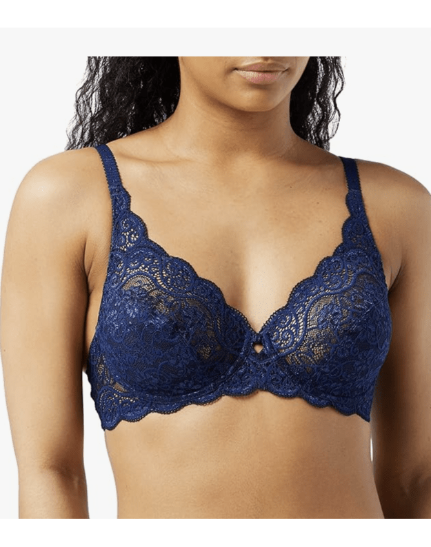 Triumph 70F mėlyna su baltais nėriniais soft liemenėlė Amourette Charm W