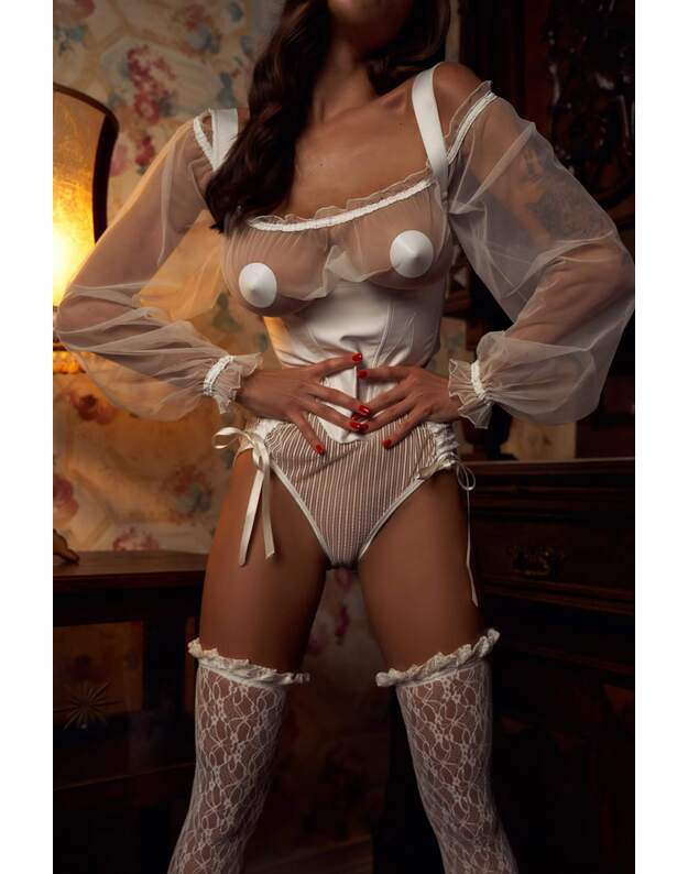 Baed stories baltas seksualus komplektas Pearl 11