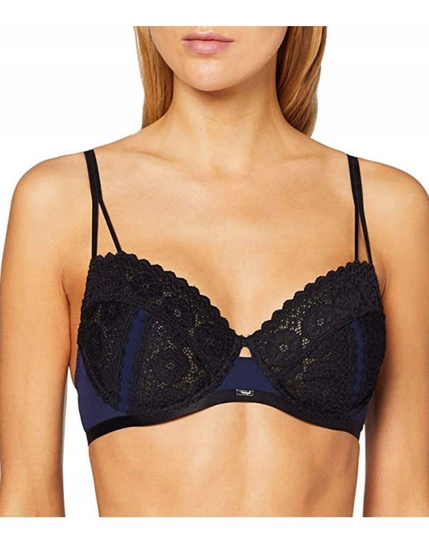 Triumph 70B tamsiai mėlyna liemenėlė su nėriniais Vintage lace W