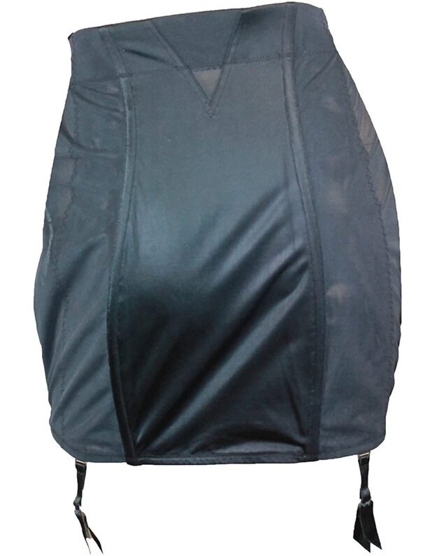 Triumph 44(XXL) dydžio juodos spalvos formuojantis liekninantis apatinis sijonas su prisegamais kojinių dirželiais   Vintage Satin Skirt 