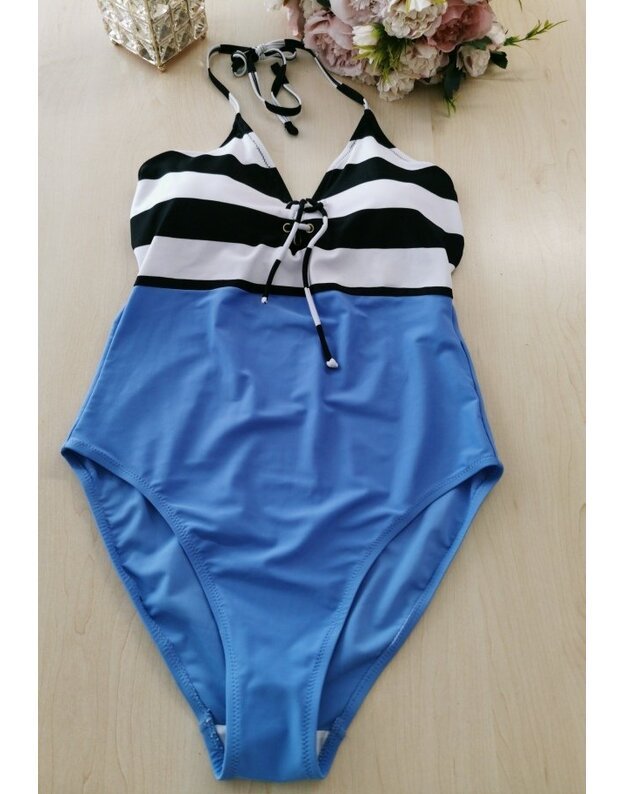 bpc bonprix collection  mėlynos  spalvos vientisas maudymosi kostiumėlis RAINBOW911487