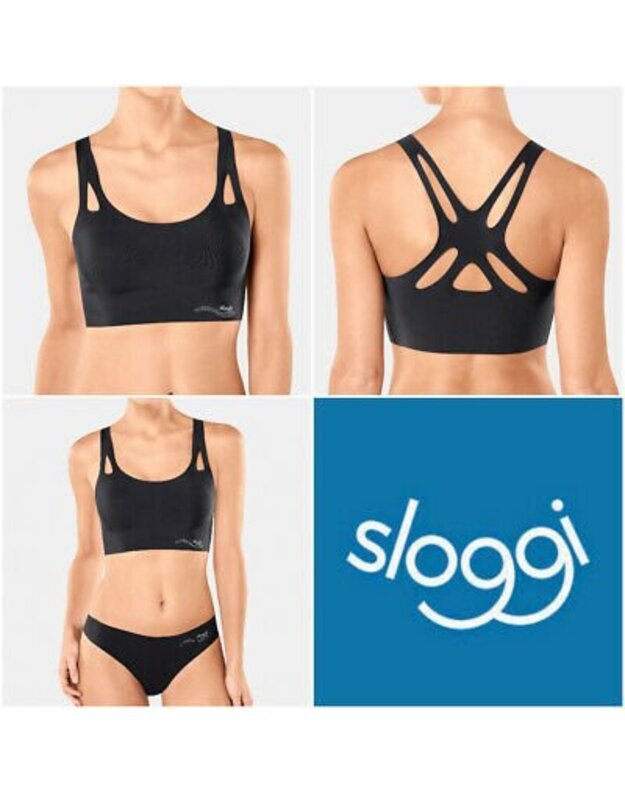 Sloggi sportinė juodos spalvos  liemenėlė ZERO Feel Sporty Top