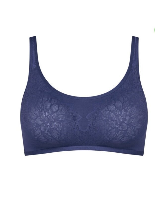 Triumph 02 dydžio melsvos spalvos inovatyvi nėriniuota liemenėlė be lankelių Fit Smart P EX  1